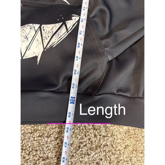 black & white graphic hoodie mens size medium - Picture 4 of 8